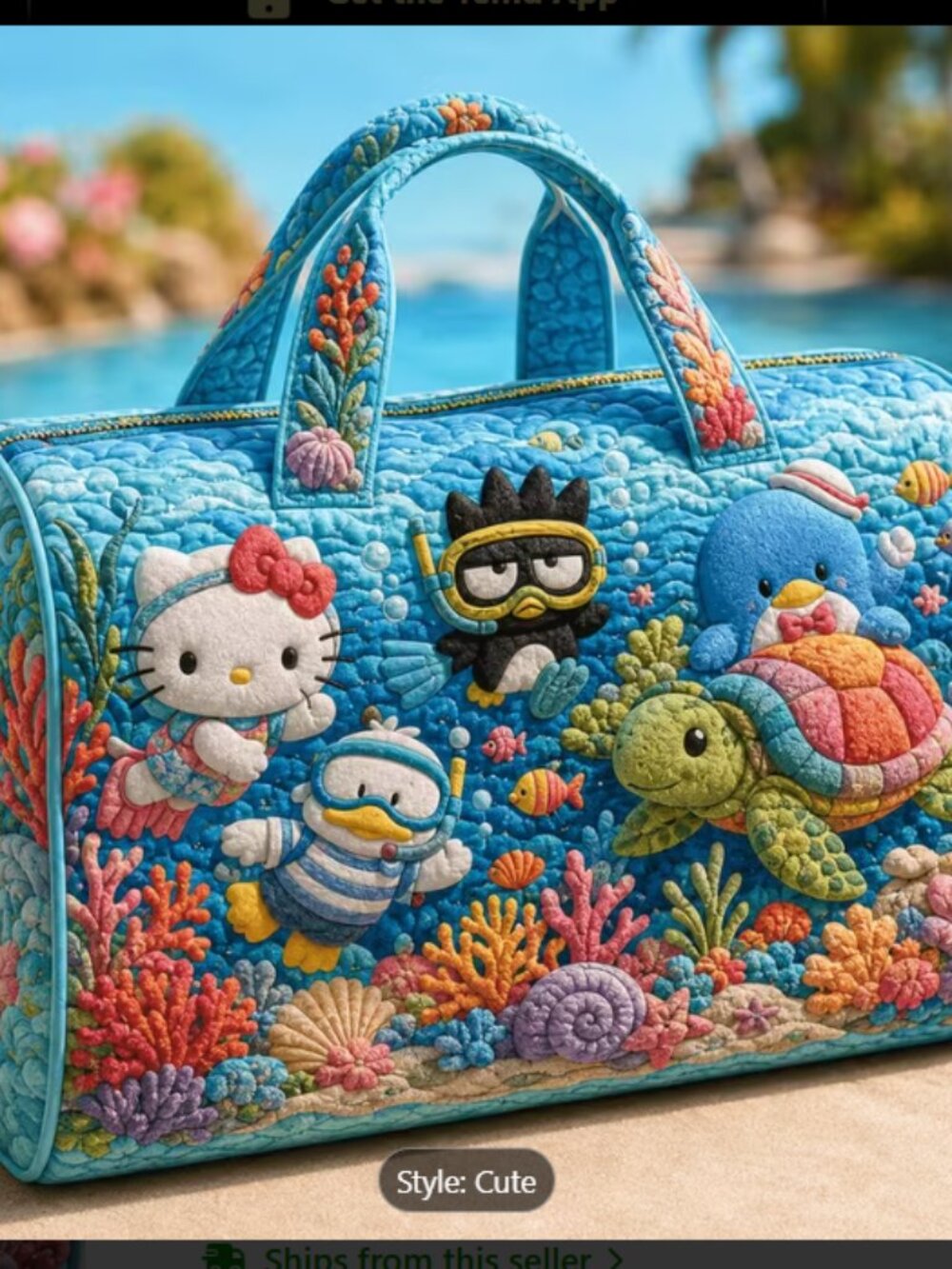 Kawaii Sanrio Underwater Travel Bag, Weekend Overnight Large Capacity Duffle Bag